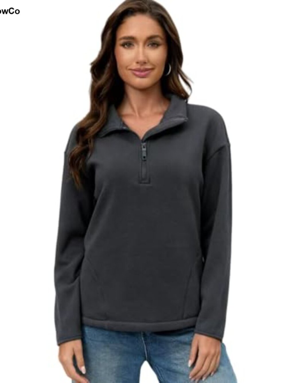 Half-Zip Polar Fleece Pullover Lightweight Warm Outdoor Daily